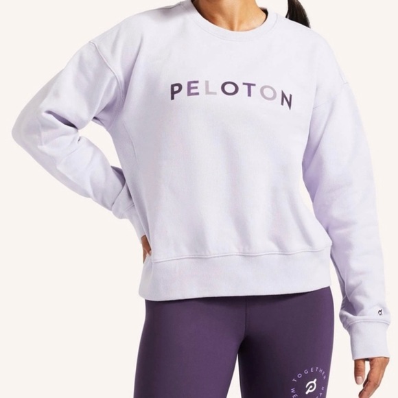 Peloton Light Purple Lilac Pull Over Crew Neck Sweatshirt | Women Size Large - Picture 1 of 7